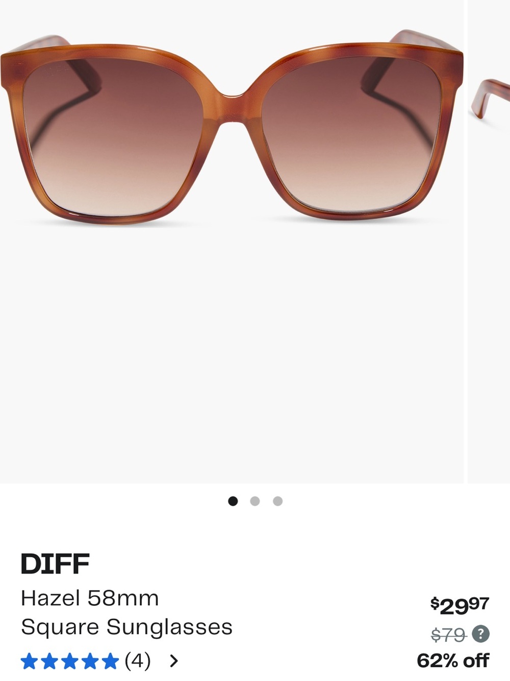 DIFF Hazel 58mm Square Sunglasses
